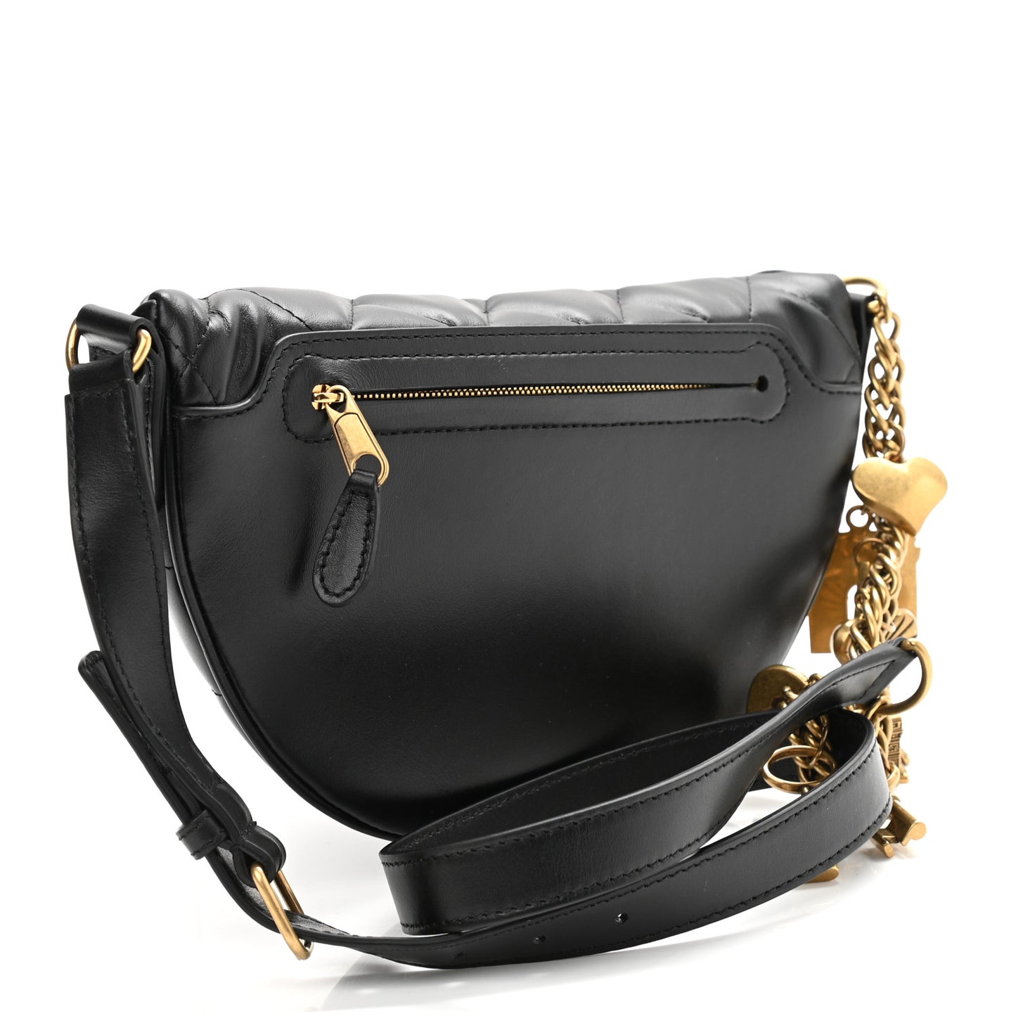 Calfskin Quilted XXS Souveniers Charms Belt Bag Black