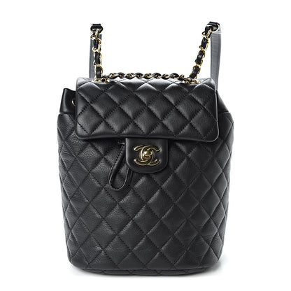 Chanel Calfskin Quilted Mini Urban Spirit Backpack Black 1 of 10