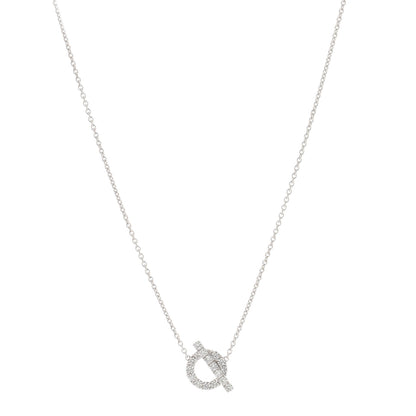 Hermes 18K White Gold Diamond Finesse Pendant Necklace 1 of 4