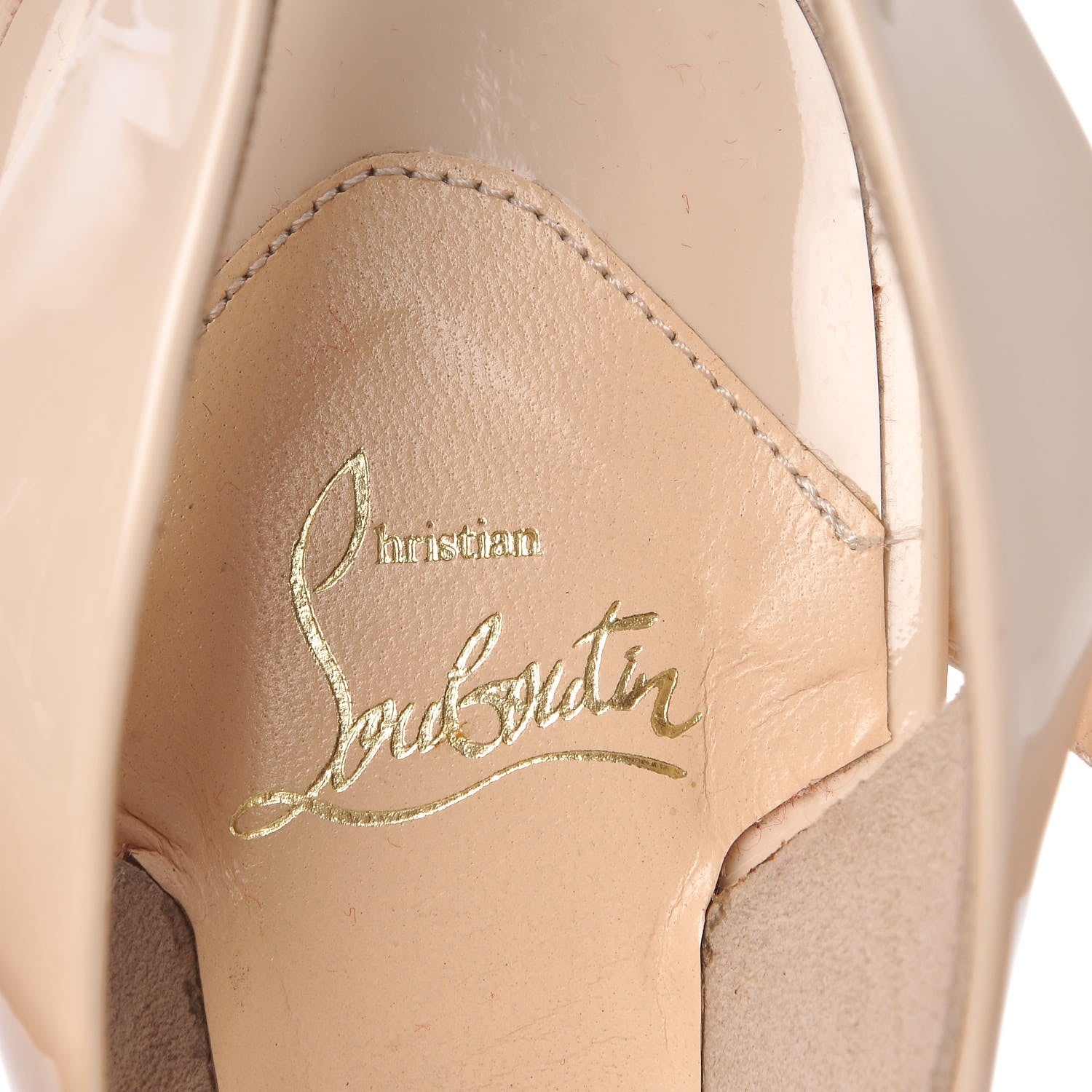 Christian Louboutin Patent Amelissa Platform Sandals 37 Natural 11 of 12