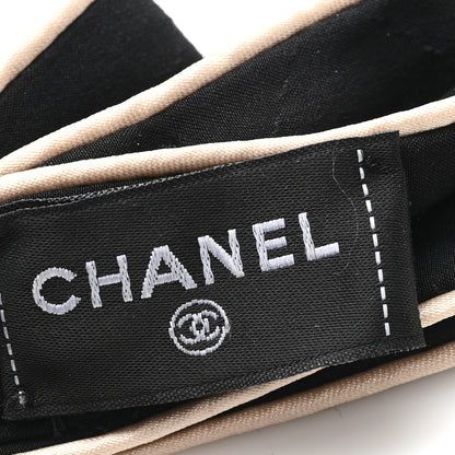 Chanel Silk Hair Tie Black Ivory 3 of 3