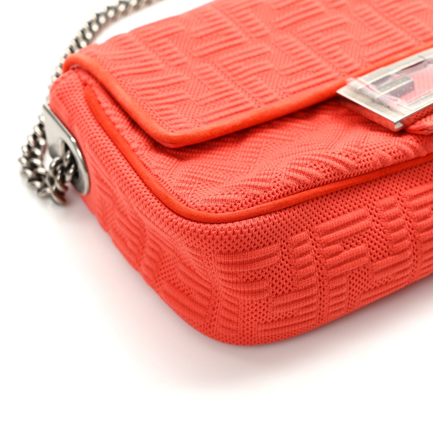 Fendi Technical Fabric FF Midi Chain Baguette Tulipano 10 of 13