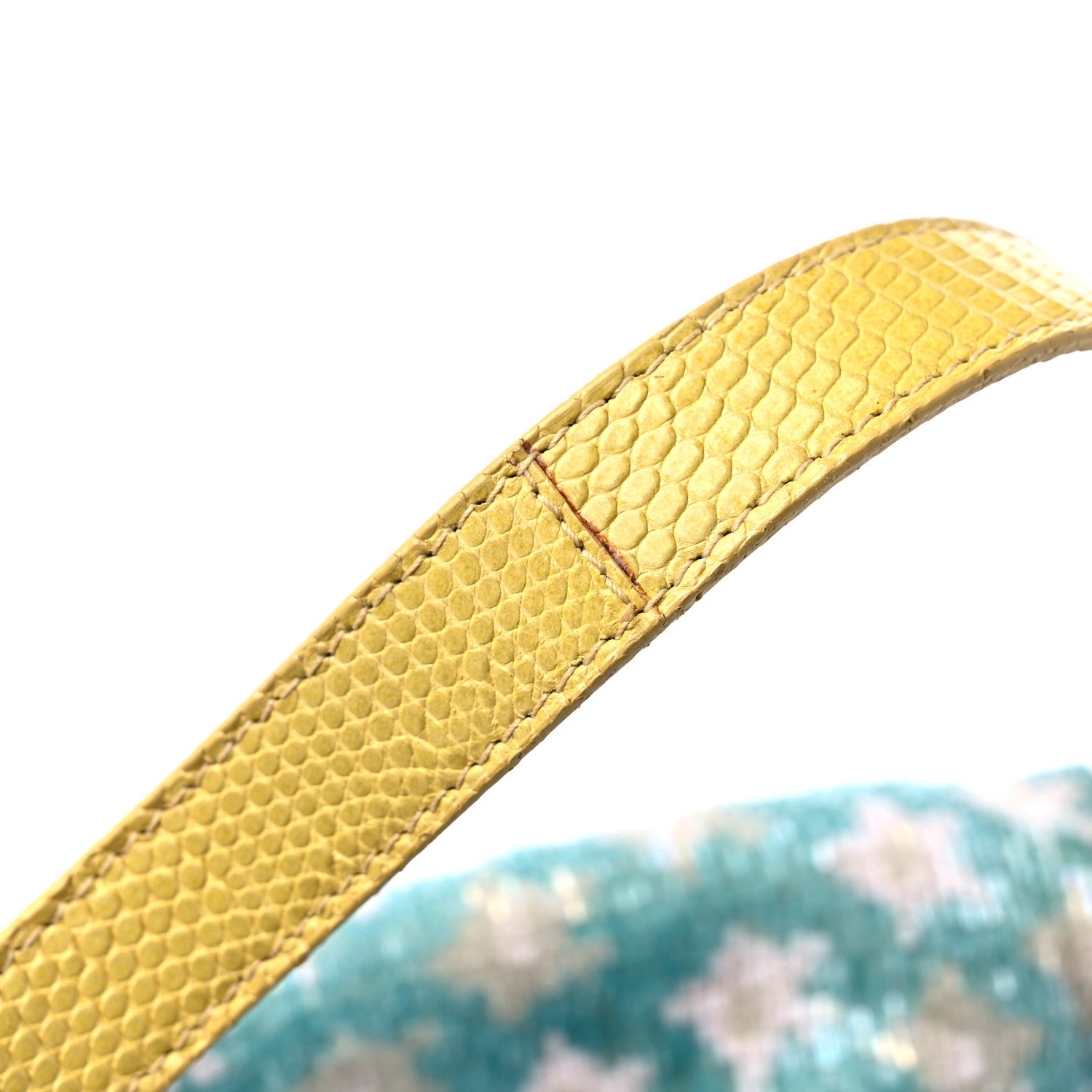 Fendi Beaded Lizard Mama Baguette Blue Yellow 15 of 19