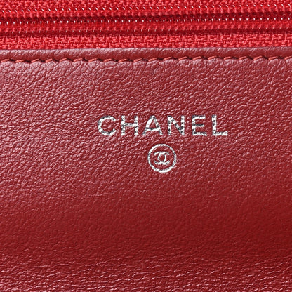 Chanel Lambskin Quilted Wallet On Chain WOC Red 6 of 11