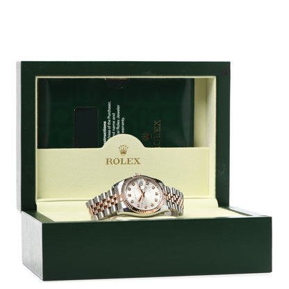 Rolex Stainless Steel 18K Everose Gold Diamond 36mm Oyster Perpetual Datejust Watch Silver Jubilee 116231 5 of 5