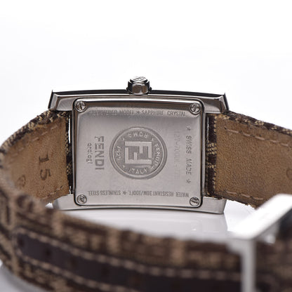 Fendi Stainless Steel Canvas 22mm Quartz Watch Black 7 of 8