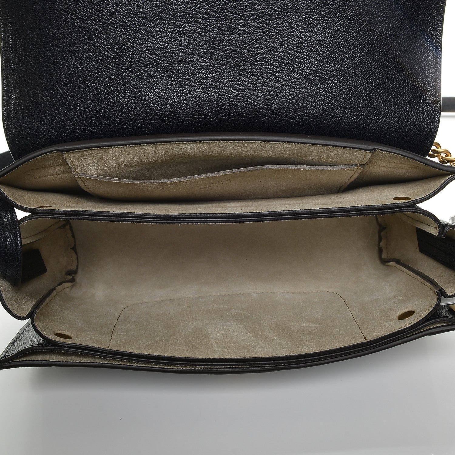 Chloe Calfskin Suede Floral Patchwork Studded Small Faye Shoulder Bag Full Blue 5 of 7