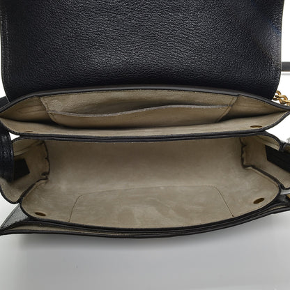 Chloe Calfskin Suede Floral Patchwork Studded Small Faye Shoulder Bag Full Blue 5 of 7