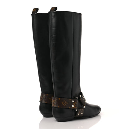 Louis Vuitton Calfskin Monogram Rhapsody High Boots 36 Black 4 of 7