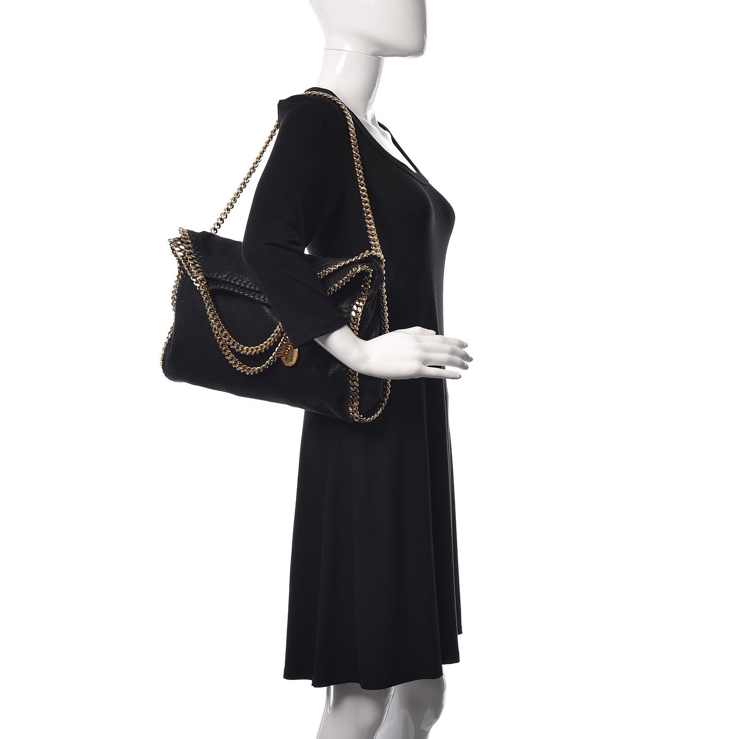 Stella McCartney Shaggy Deer Falabella Fold Over Tote Black 2 of 11