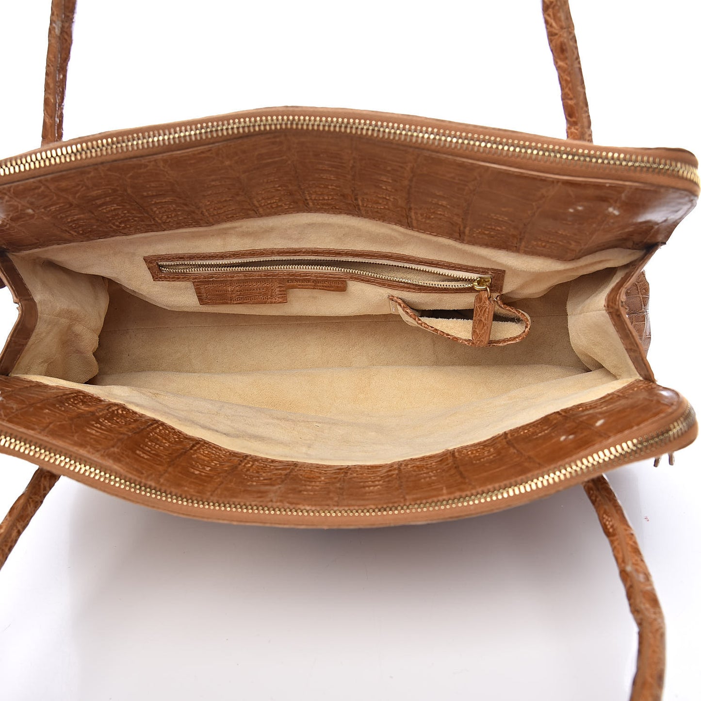 Crocodile Top Handle Tote Brown
