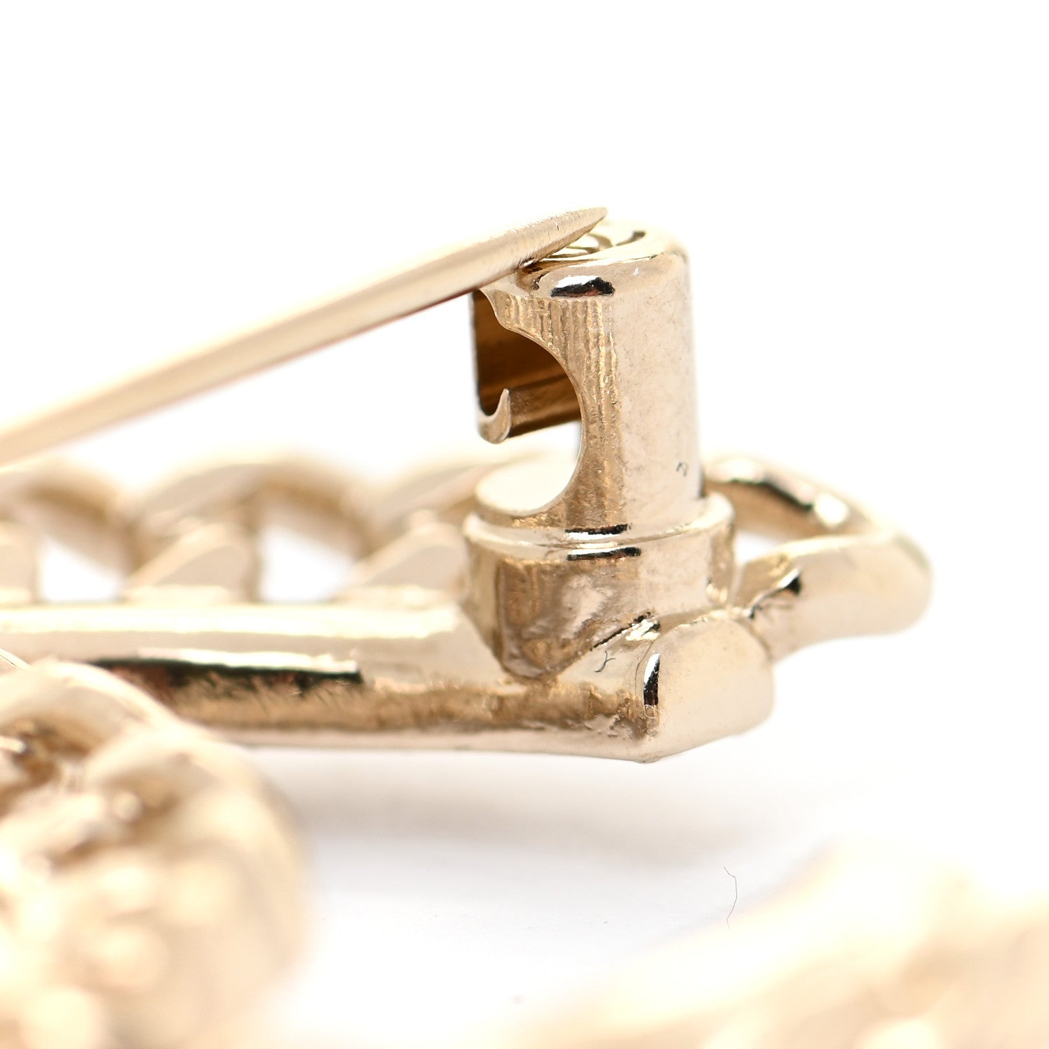 Chanel Crystal Chain CC Brooch Gold 5 of 6