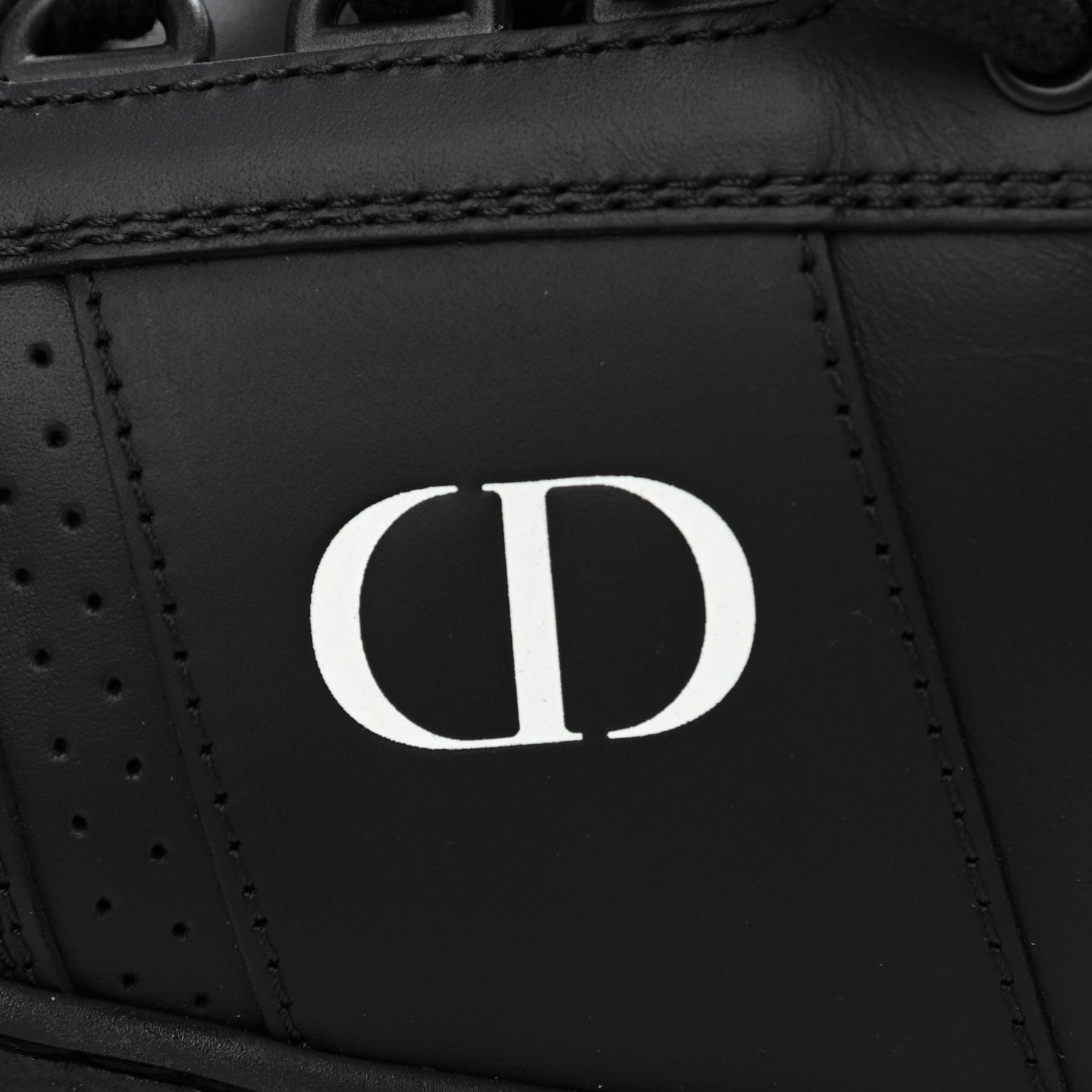 Christian Dior Calfskin Suede Logo Sneakers 38 Black 9 of 10