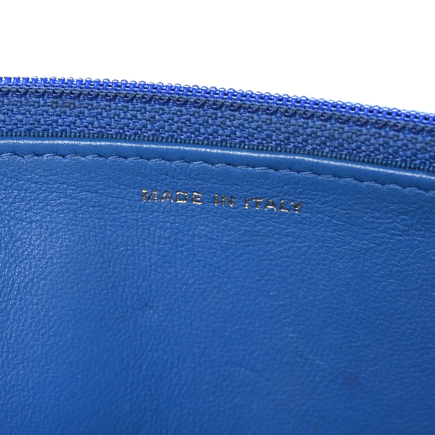 Chanel Lambskin Quilted Wallet On Chain WOC Blue 6 of 11