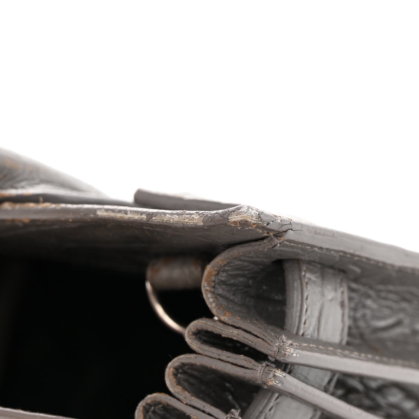 Calfskin Crocodile Embossed Nano Sac De Jour Fog