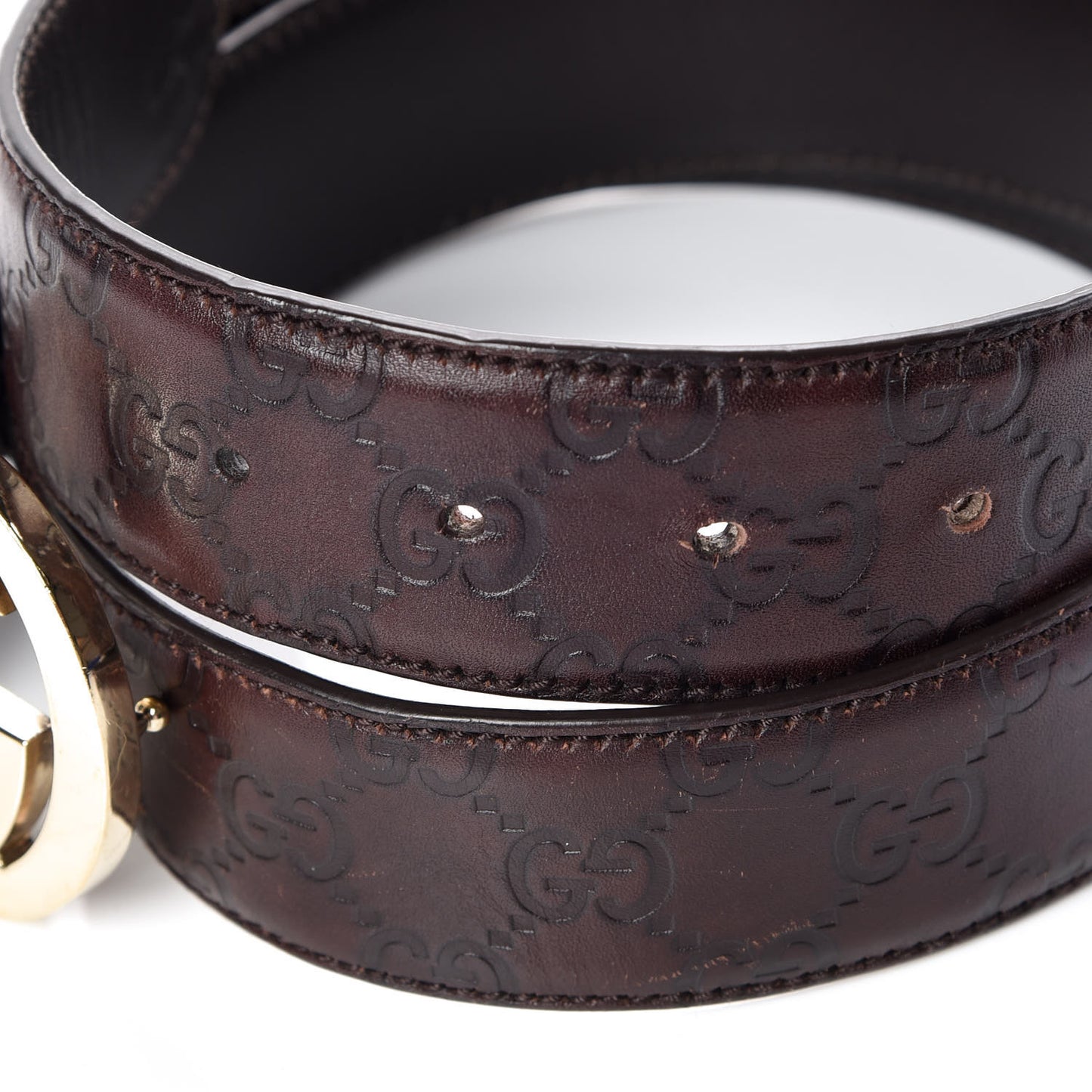 Guccissima Interlocking G 40mm Belt 90 36 Dark Brown