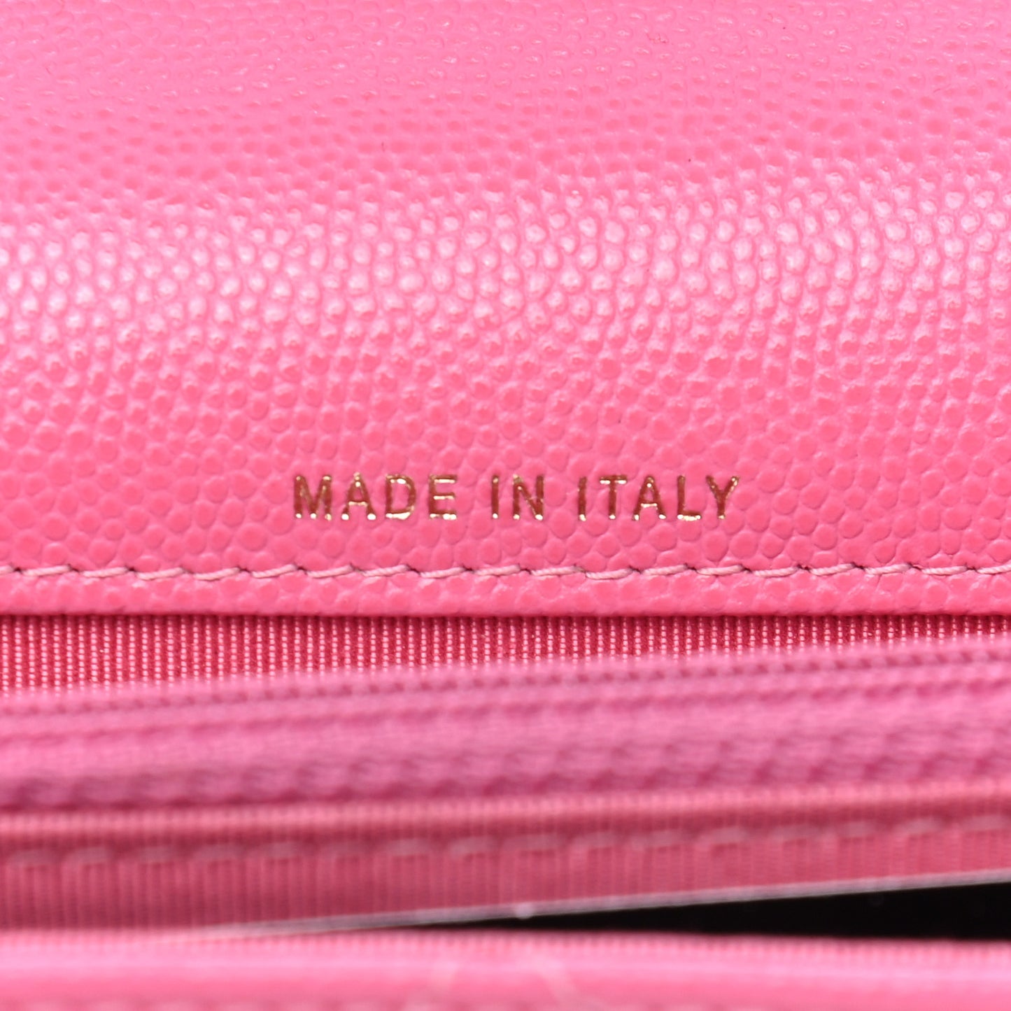 Caviar Quilted Square Wallet On Chain WOC Pink