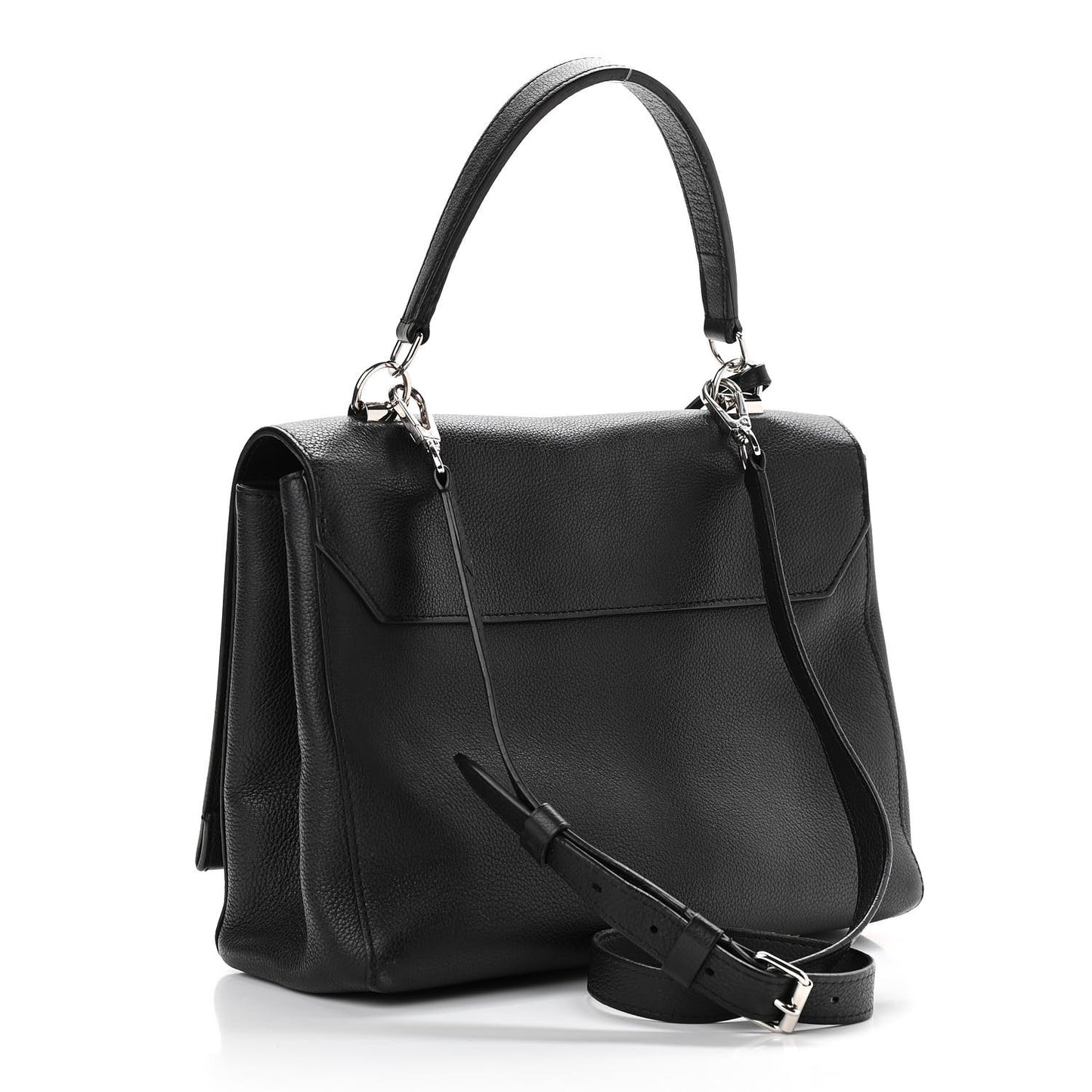 Soft Calfskin Lockme II Top Handle Black
