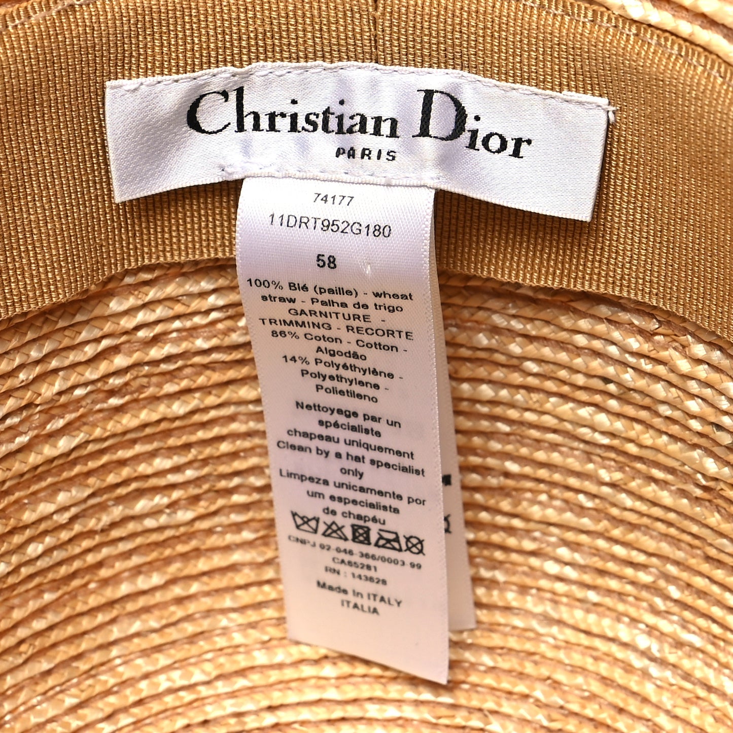 Straw Bucket Hat 58 Natural Rose Des Vents