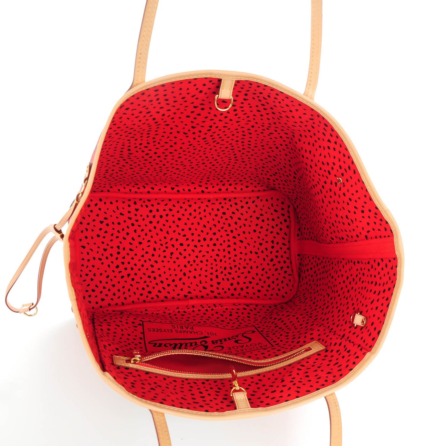 Monogram Kusama Waves Neverfull MM Red