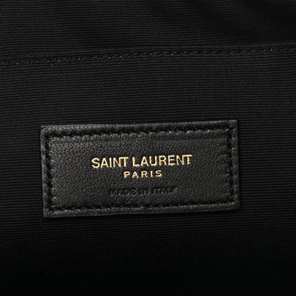 Saint Laurent Calfskin Crocodile Embossed Tablet Pouch Black 6 of 7