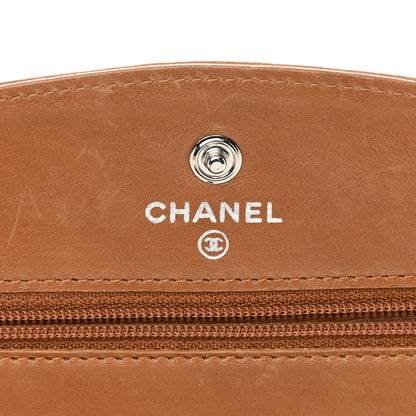 Chanel Lambskin Timeless CC Wallet On Chain WOC Light Brown 6 of 17