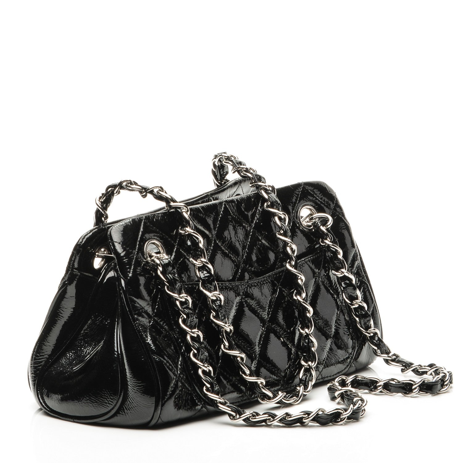 Chanel Patent Quilted Tote Black 3 of 7