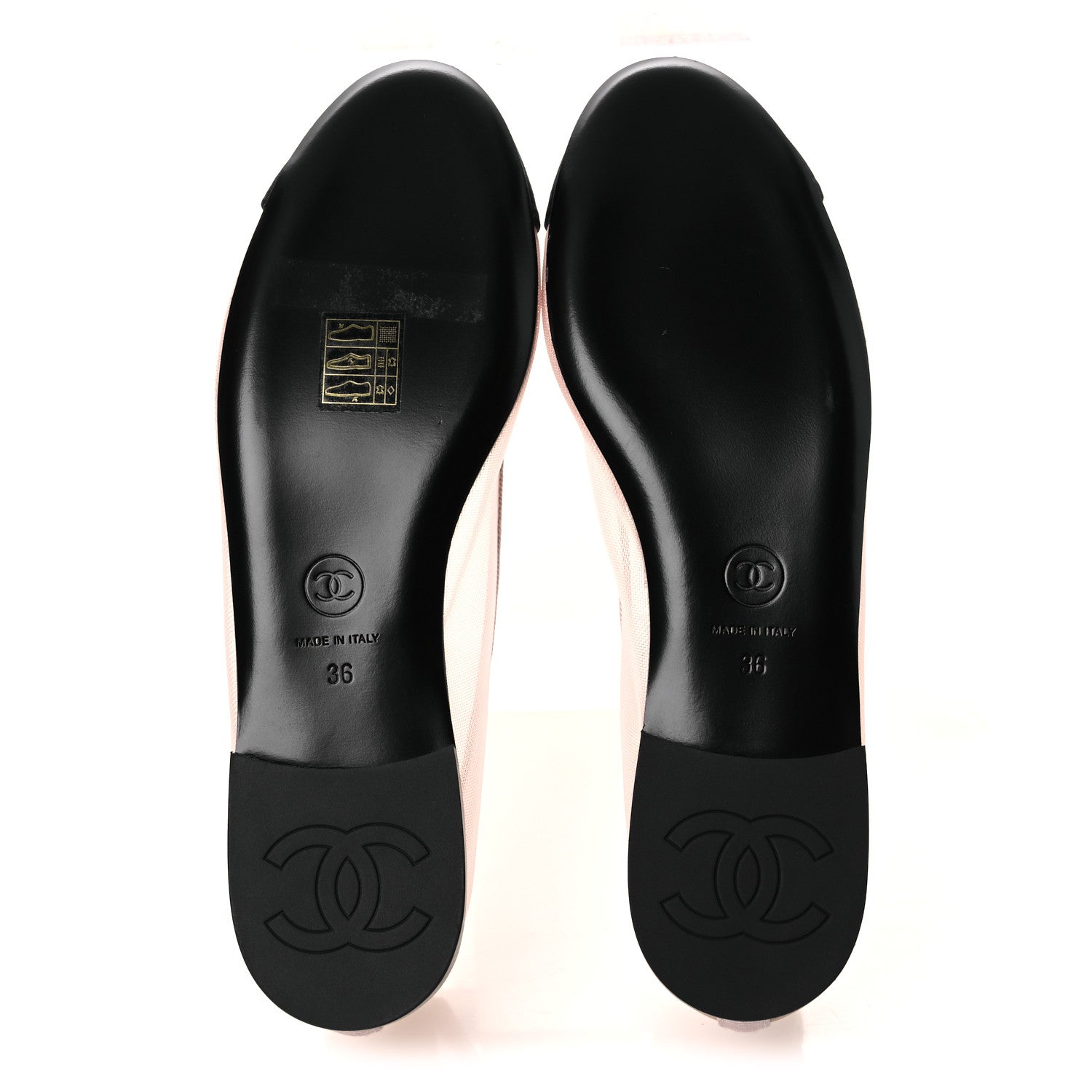 Chanel Mesh Grosgrain CC Ballerina Flats 36 Pink Black 7 of 11