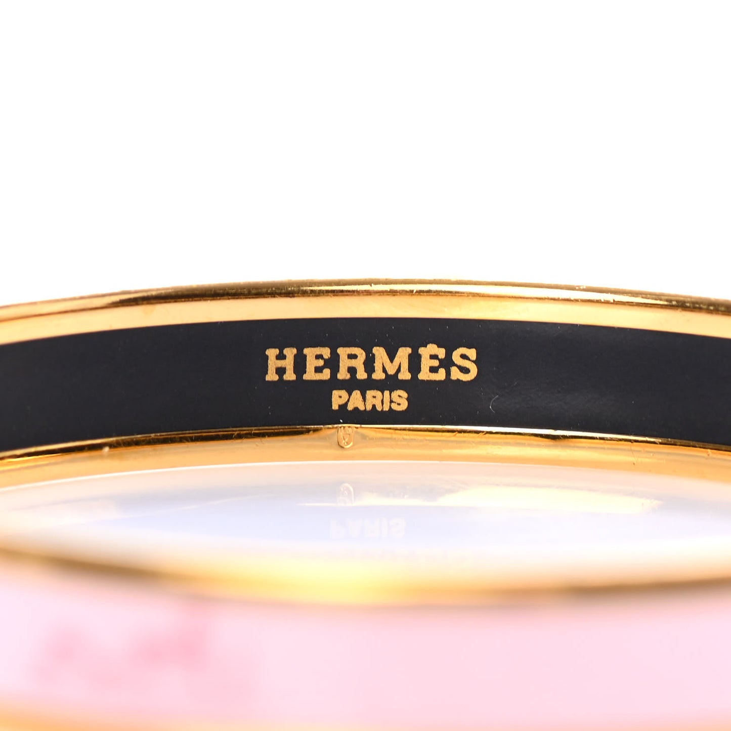 Enamel Printed Caleche Narrow Bracelet 70 Rose Dragee