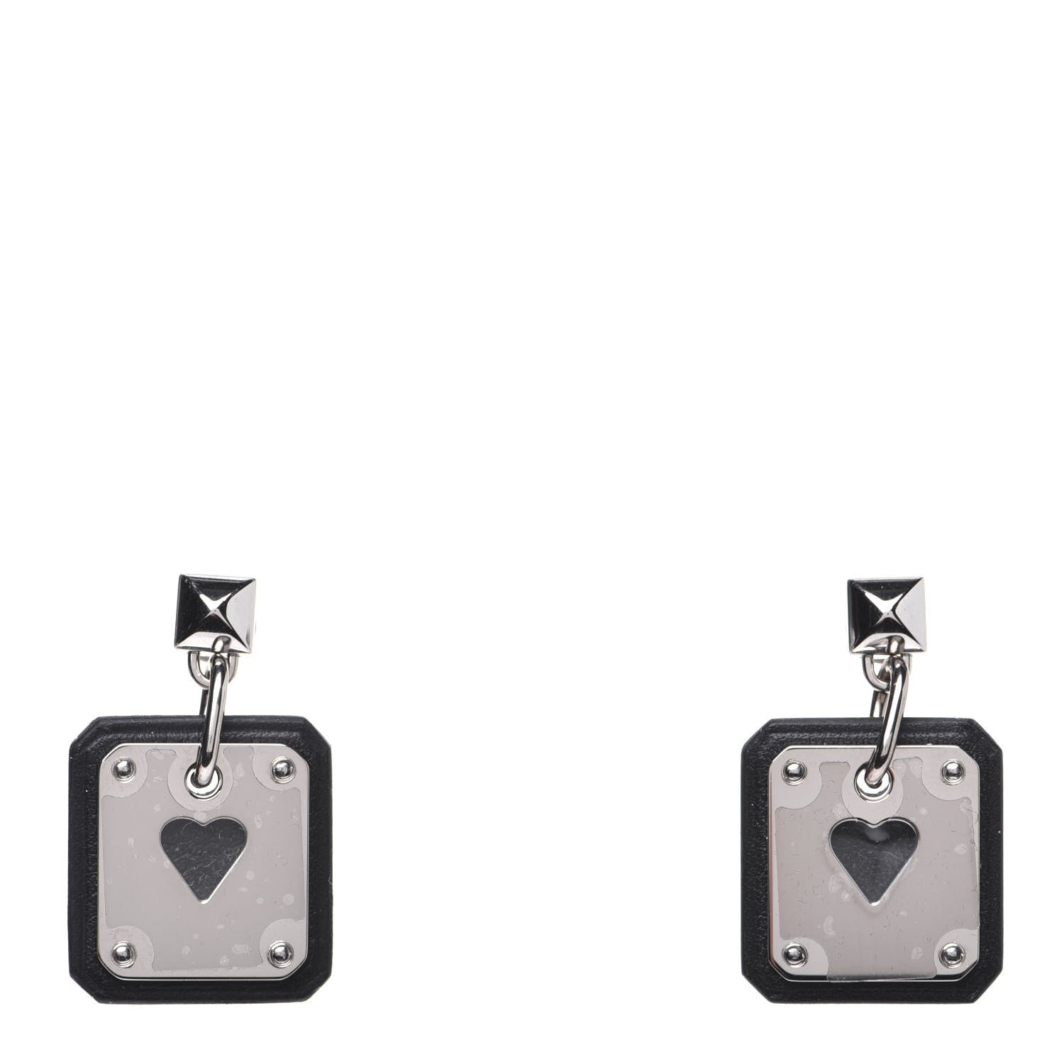 Hermes Palladium Swift As De Coeur Earrings Black 1 of 6