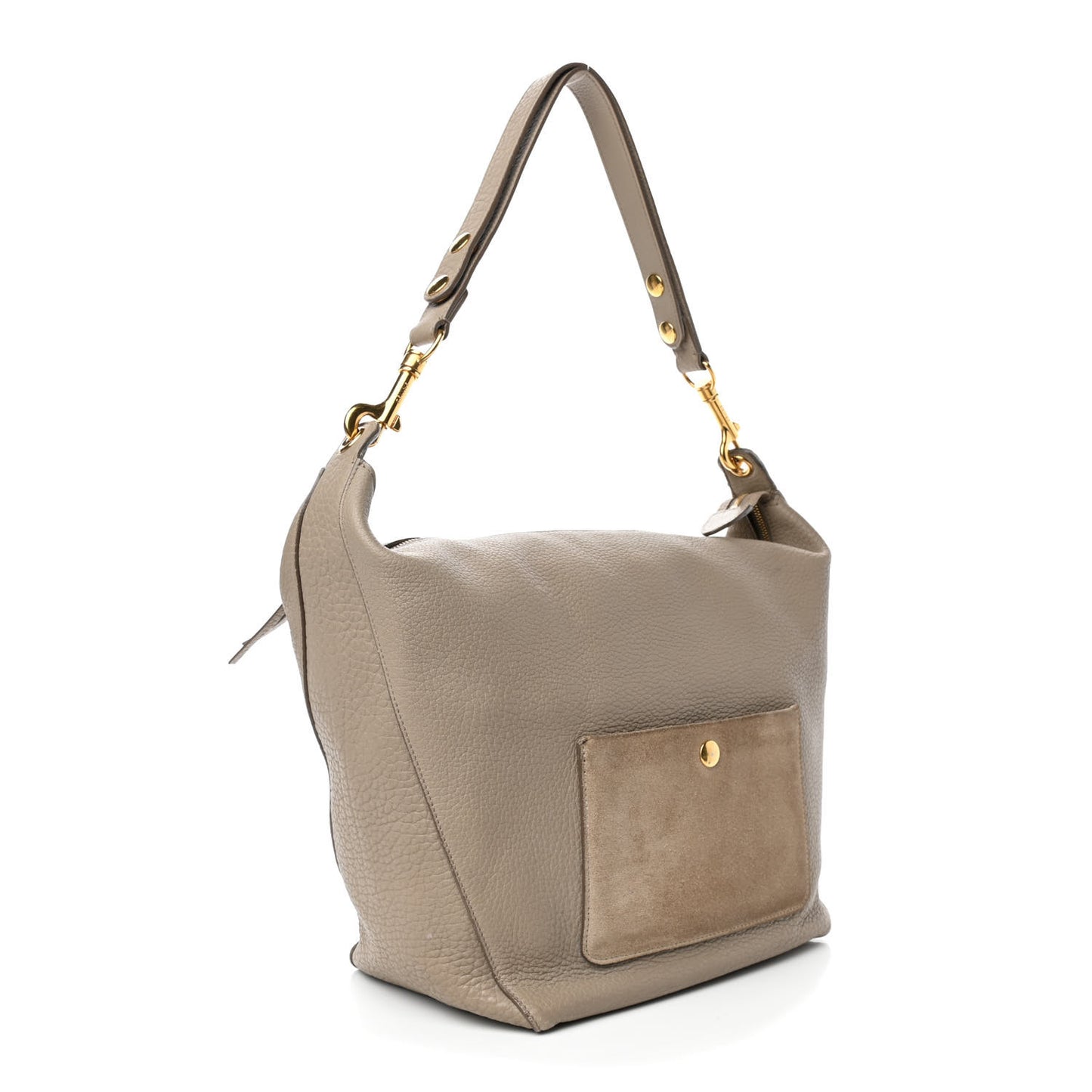Crisp Calfskin Medium Zipped Hobo Dune