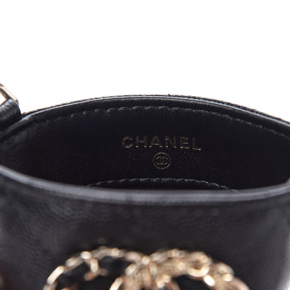 Chanel Caviar Quilted French New Wave Phone Holder With Chain Black 8 of 11