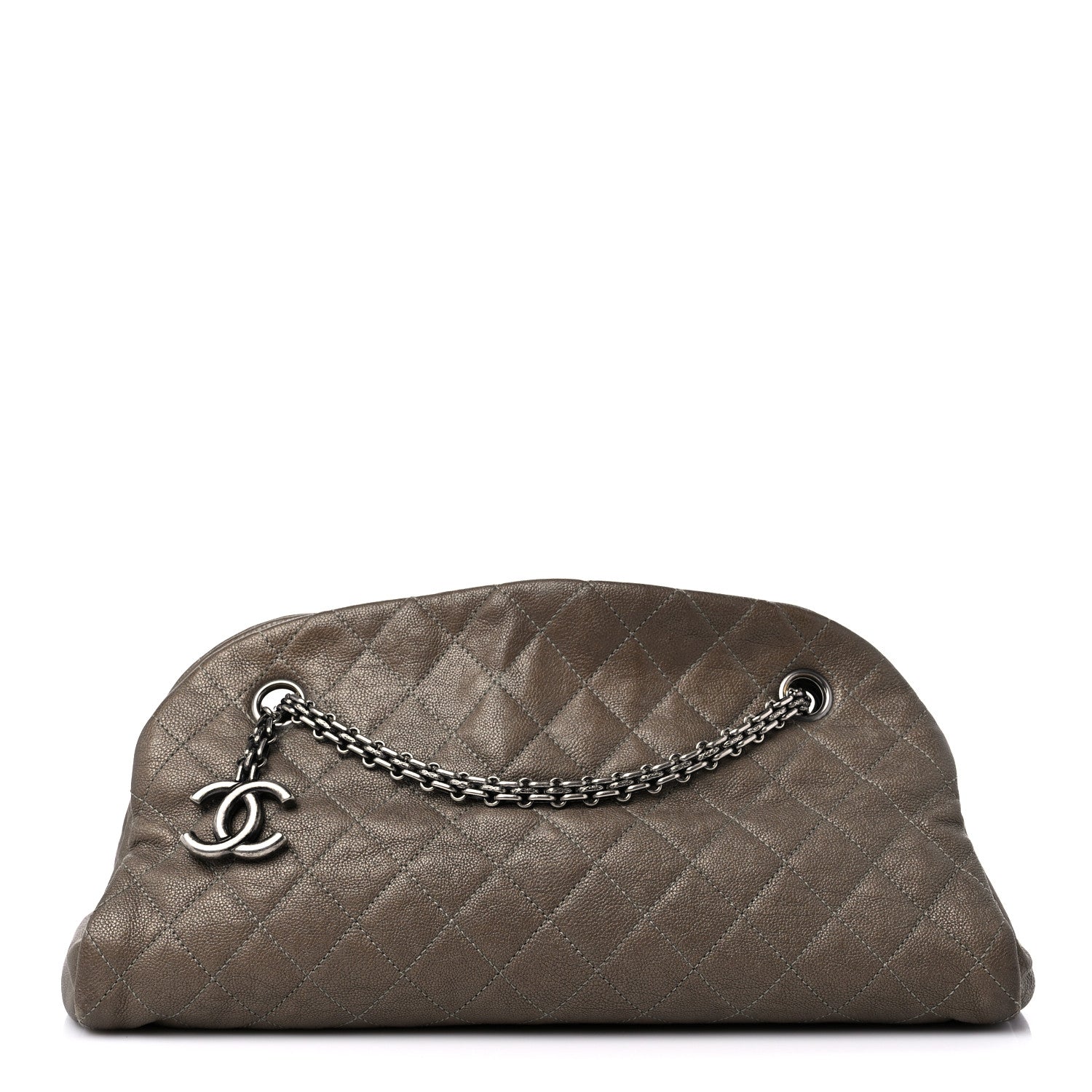 Chanel Metallic Caviar Quilted Medium Just Mademoiselle Beige 1 of 12