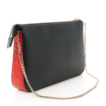 Christian Louboutin Calfskin Loubila Chain Clutch Black 3 of 9