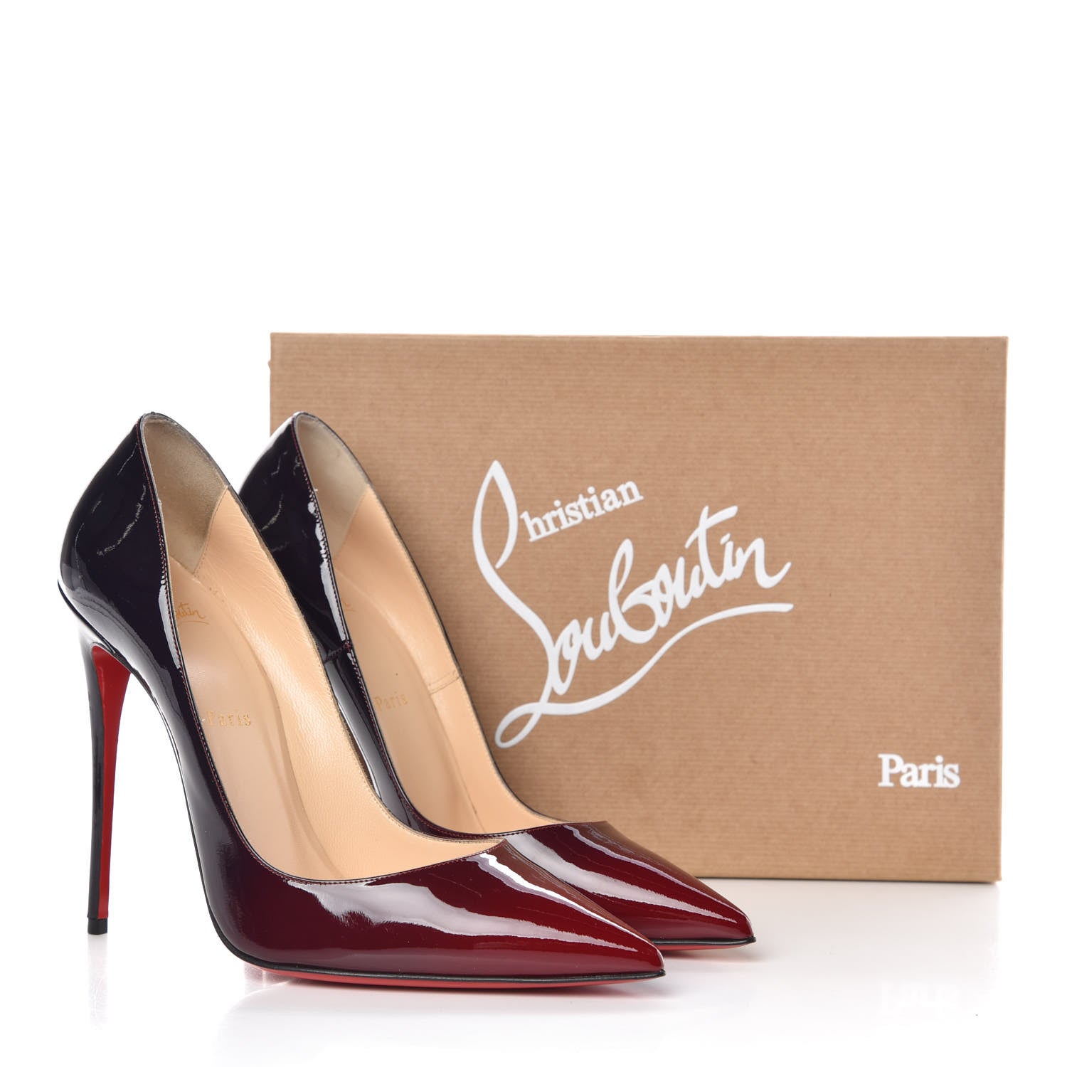 Christian Louboutin Patent Degrade So Kate 120 Pumps 40.5 Carmin Night 8 of 8