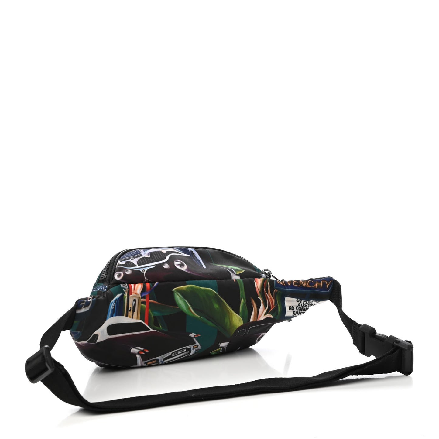 Nylon Motel Print Belt Bag Black Multicolor