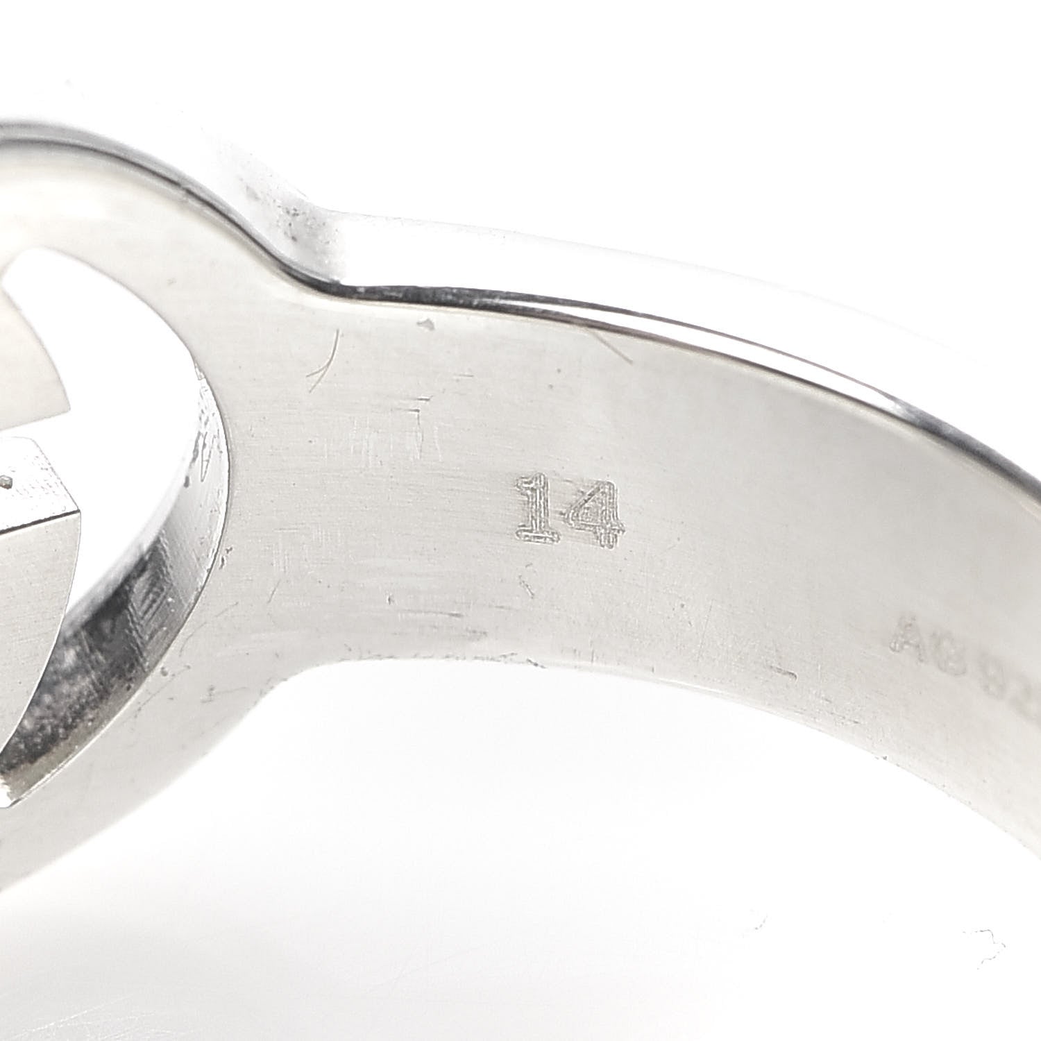 Gucci Sterling Silver Interlocking G Ring 54 6.75 6 of 7