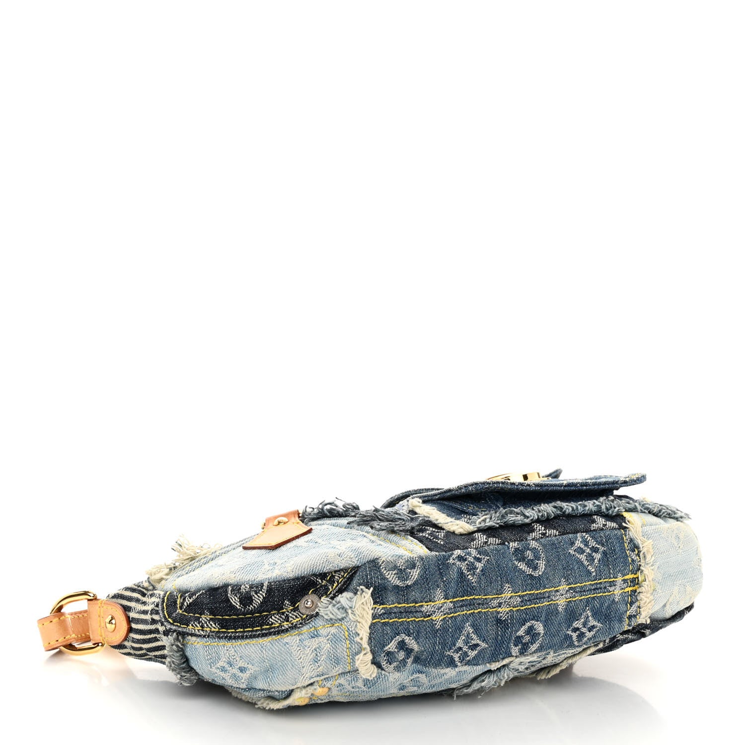 Louis Vuitton LOUIS VUITTON Monogram Denim Patchwork Pouchy Blue 4 of 9