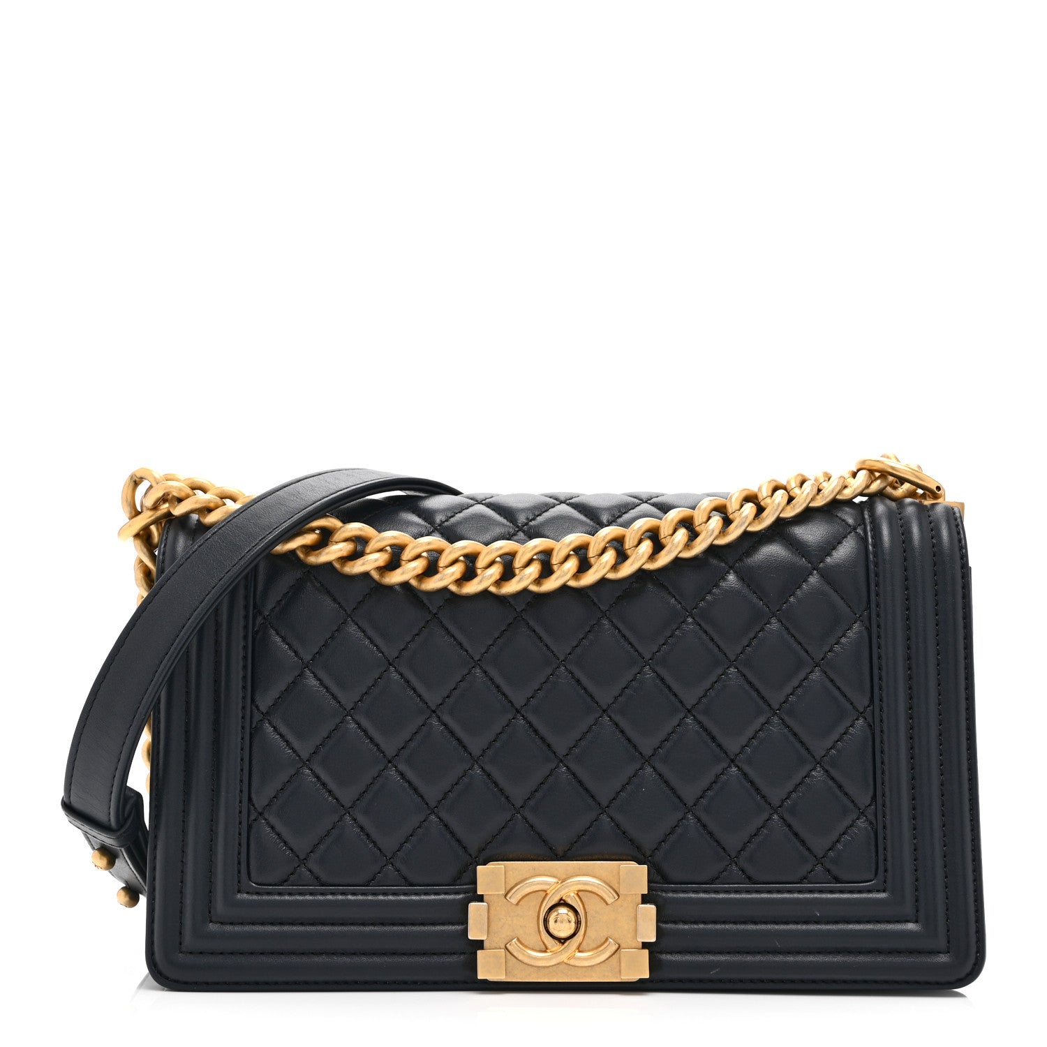 Chanel Lambskin Quilted Medium Boy Flap Dark Navy Navy 1 of 19