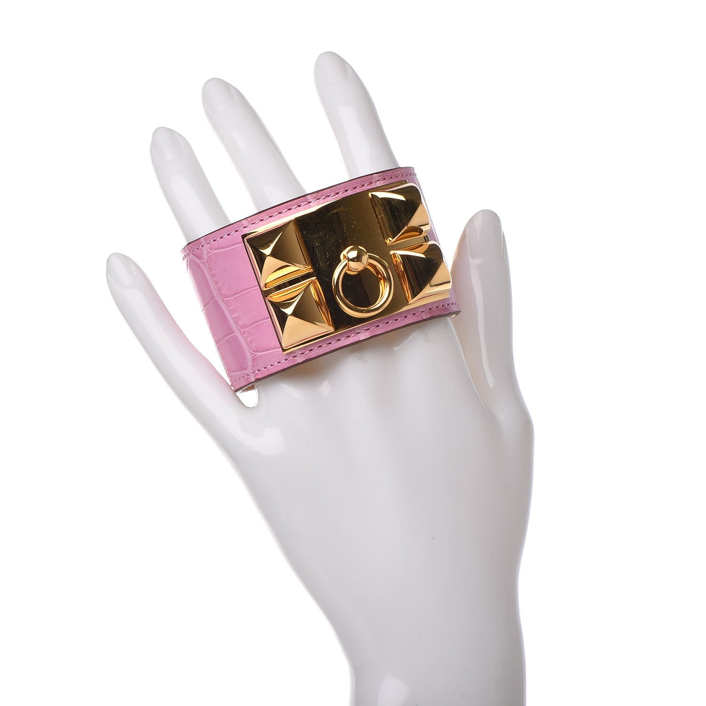 Matte Alligator Collier De Chien CDC Bracelet T2 5P Pink