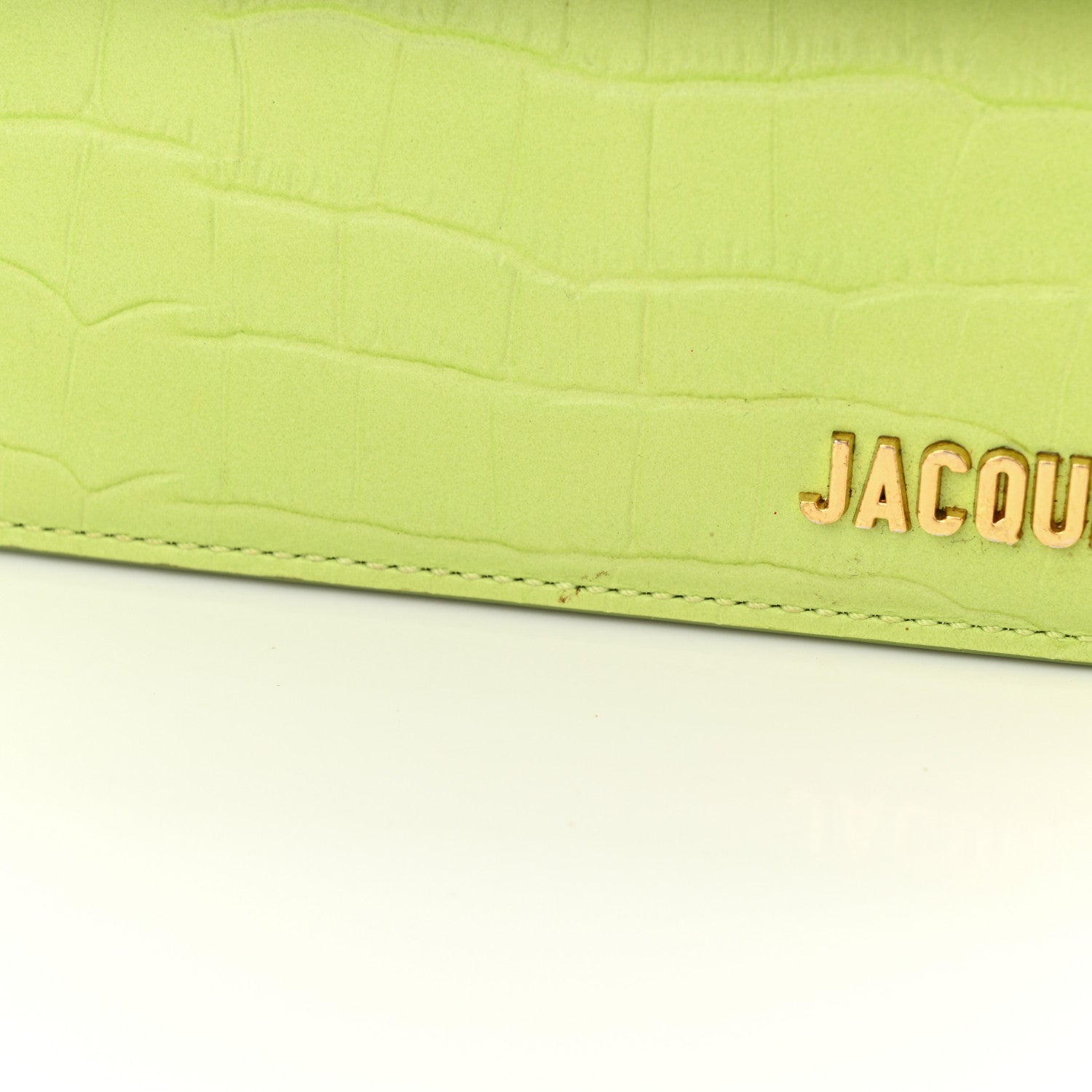 Jacquemus Calfskin Crocodile Embossed Le Chiquito Moyen Light Green 10 of 17