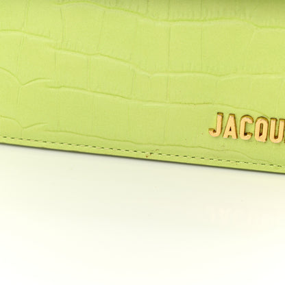 Jacquemus Calfskin Crocodile Embossed Le Chiquito Moyen Light Green 10 of 17