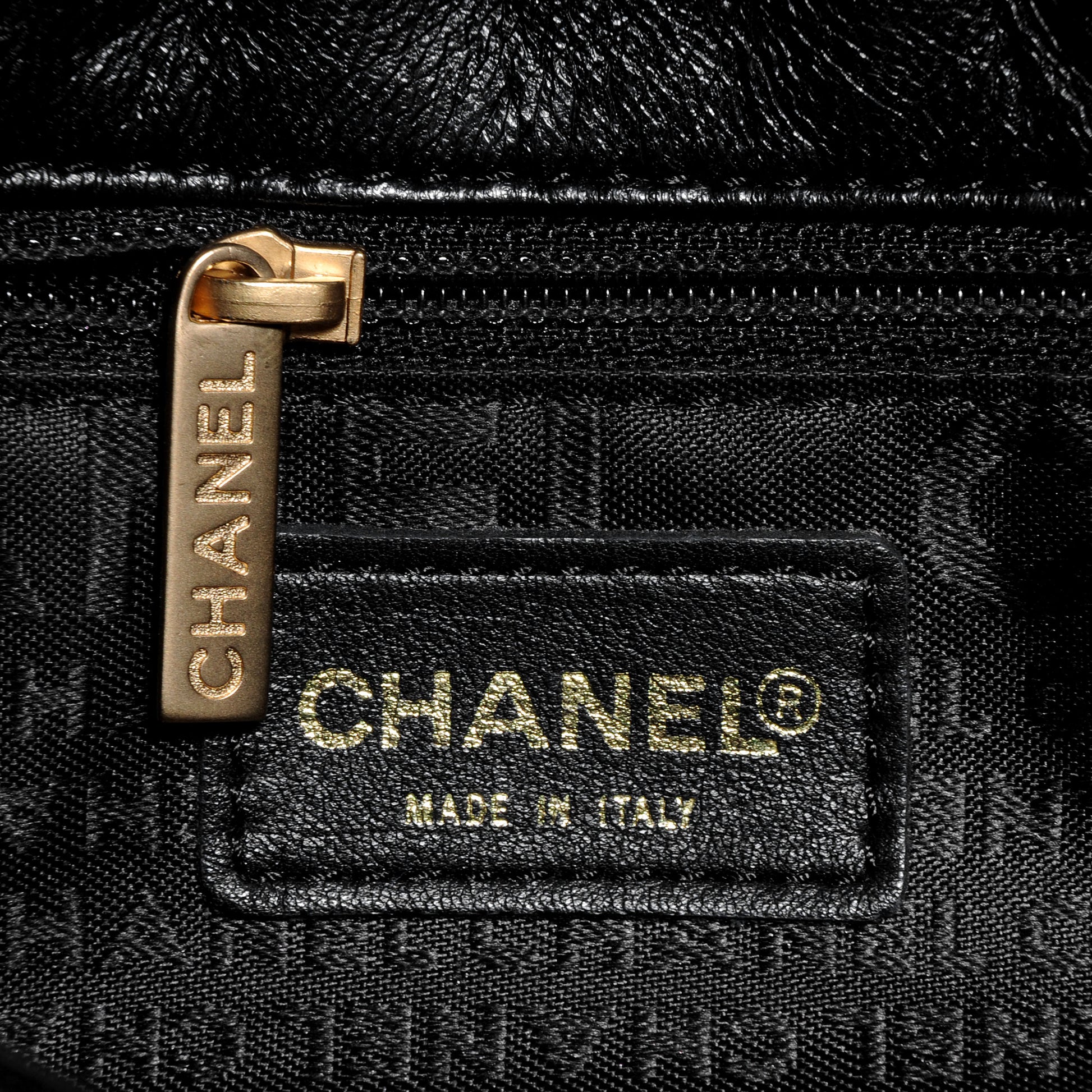 Chanel Lambskin Olsen Flap Bag Black Beige 6 of 8