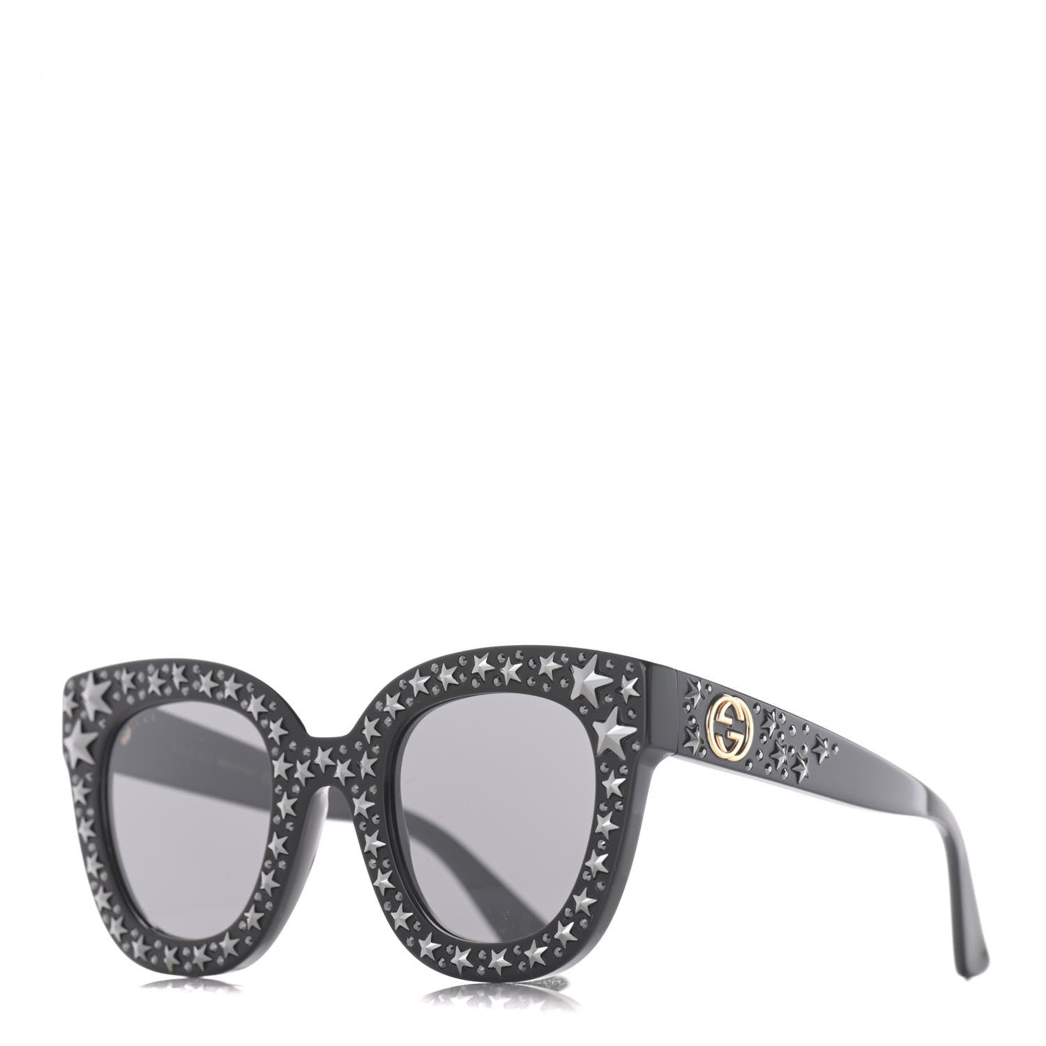 Gucci Acetate Stars Cat Eye Sunglasses GG0116S Black 1 of 7