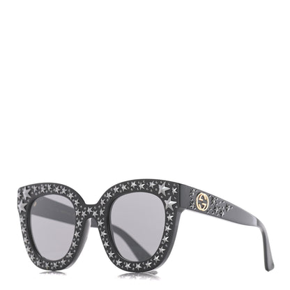 Gucci Acetate Stars Cat Eye Sunglasses GG0116S Black 1 of 7