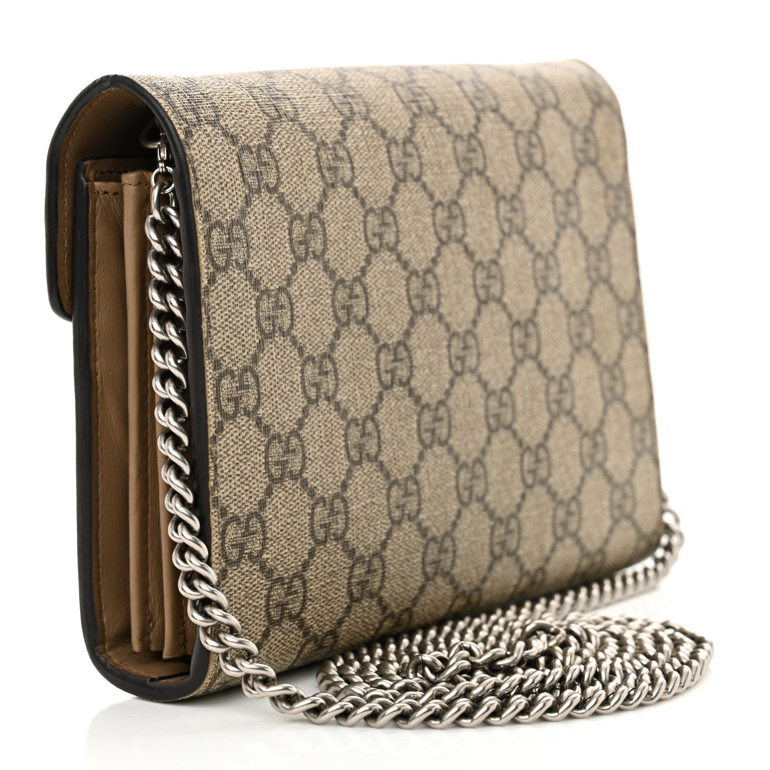 Gucci GG Supreme Monogram Mini Dionysus Chain Wallet Beige Taupe 3 of 13
