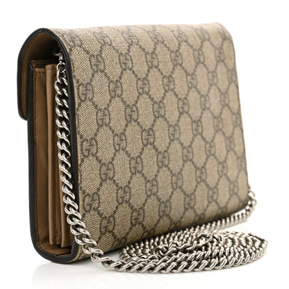 Gucci GG Supreme Monogram Mini Dionysus Chain Wallet Beige Taupe 3 of 13