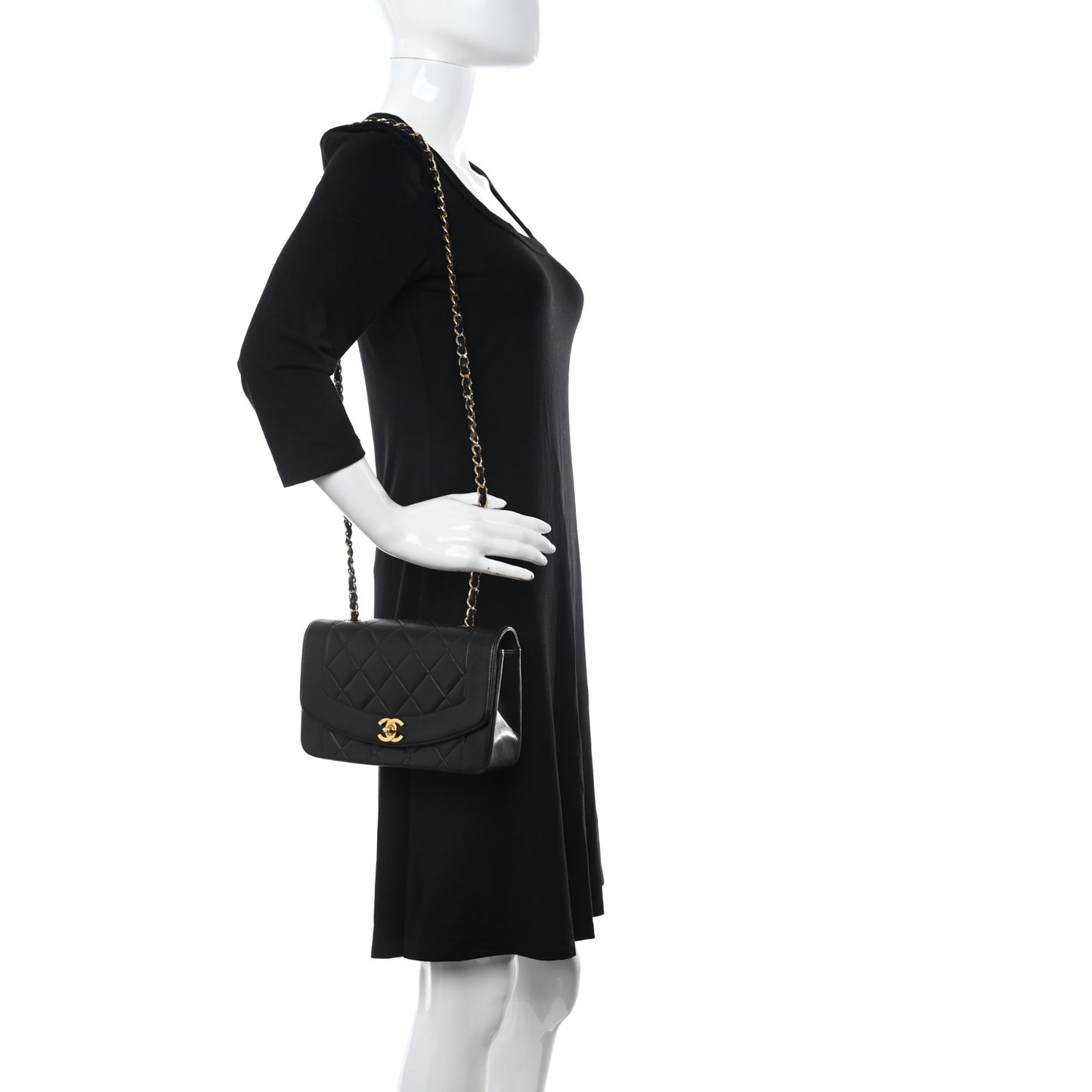 Lambskin Quilted Small Single Flap Black