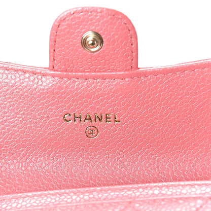 Chanel Iridescent Caviar Quilted Flap Card Holder Pink 6 of 9