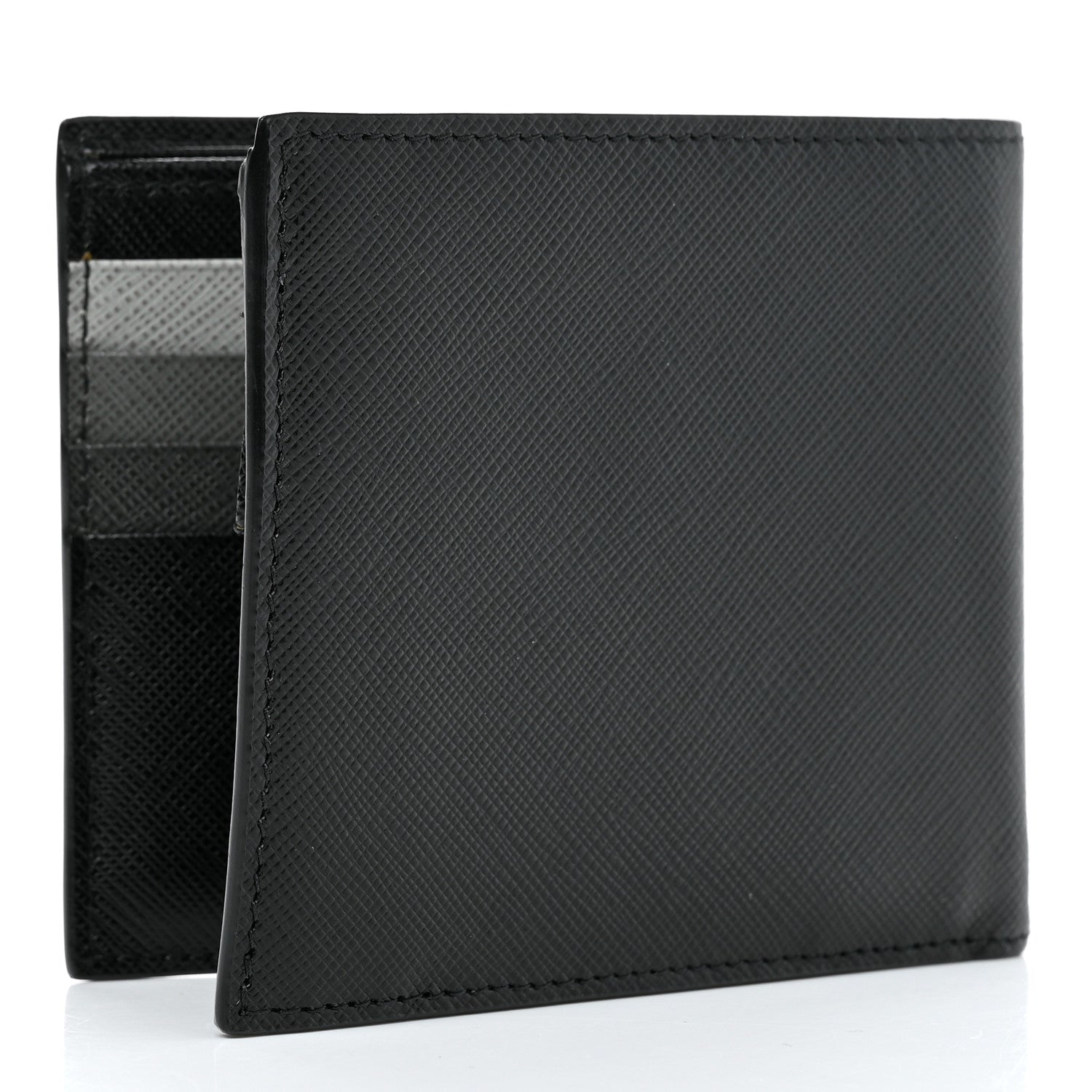 Prada Saffiano Bi-Fold Wallet Black 3 of 8
